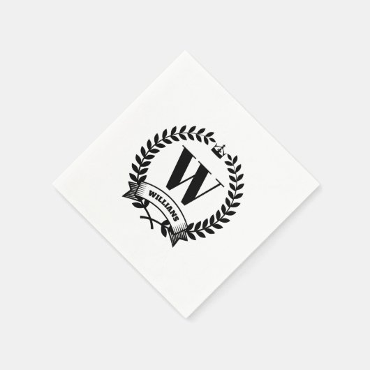 Monogramm Serviette (Ecke)