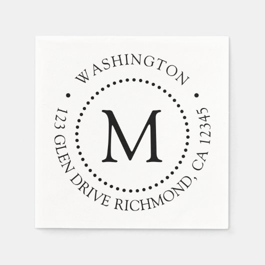 Monogramm-Servietten für Dot-Frame mit eigener Mar Serviette (Vorderseite)