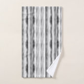 Monogramm-Set für Schwarz-Weiß-Streifen Badhandtuch Set (Handtuch)