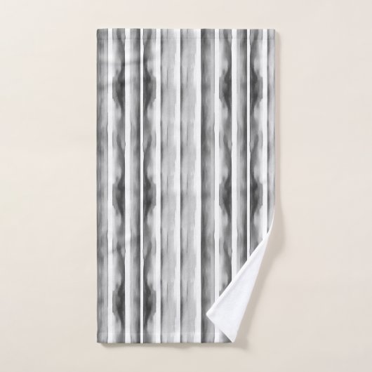 Monogramm-Set für Schwarz-Weiß-Streifen Badhandtuch Set (Handtuch)