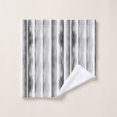 Monogramm-Set für Schwarz-Weiß-Streifen Badhandtuch Set (Waschlappen)