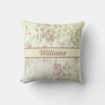 Monogramm Shabby Chic Rosa Grün Blumenmuster