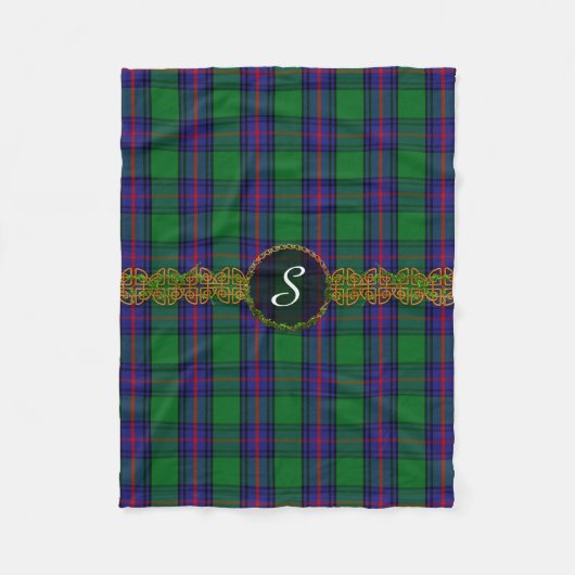 Monogramm Shaw Tartan Fleecedecke (Vorderseite)