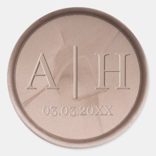 Monogramm Siegel-Aufkleber für die Anfangs- und Da Runder Aufkleber