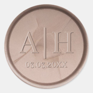 Monogramm Siegel-Aufkleber für die Anfangs- und Da Runder Aufkleber