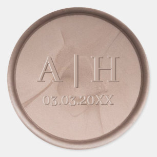 Monogramm Siegel-Aufkleber für die Anfangs- und Da Runder Aufkleber