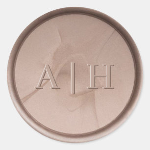 Monogramm-Siegel-Aufkleber für die erste Hazel Runder Aufkleber