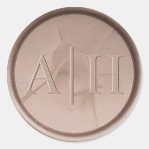 Monogramm-Siegel-Aufkleber für die erste Hazel Runder Aufkleber