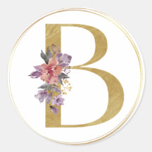 Monogramm-Siegel für Gold Floral Letter B