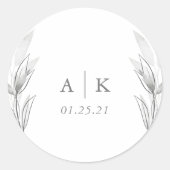 Monogramm-Siegel Runder Aufkleber (Vorderseite)