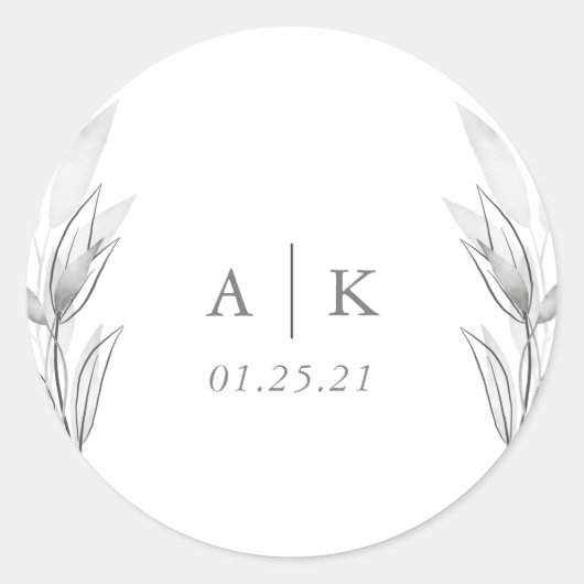 Monogramm-Siegel Runder Aufkleber (Vorderseite)