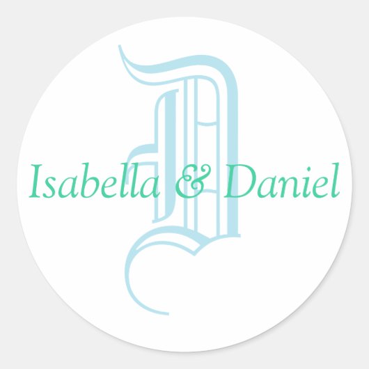 Monogramm-Siegel-Wedelkleber Runder Aufkleber (Vorderseite)