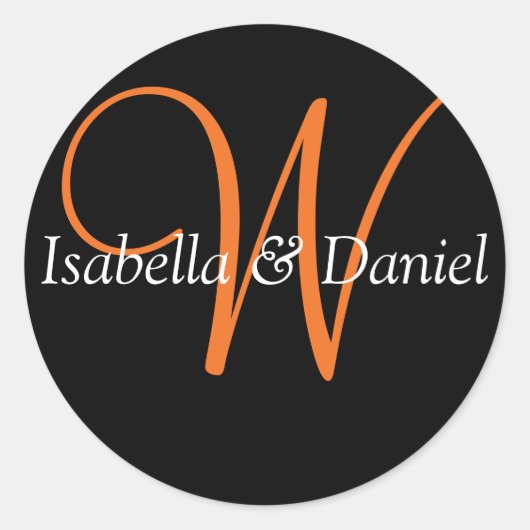 Monogramm-Siegel-Wedelkleber Runder Aufkleber (Vorderseite)