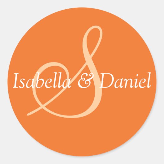 Monogramm-Siegel-Wedelkleber Runder Aufkleber (Vorderseite)