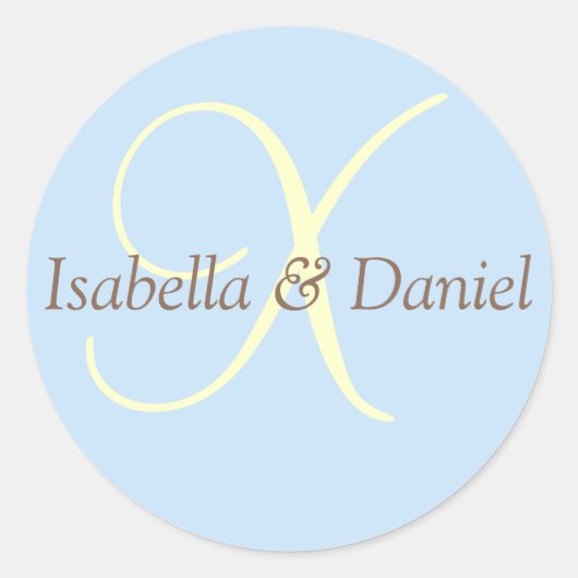 Monogramm-Siegel-Wedelkleber Runder Aufkleber (Vorderseite)