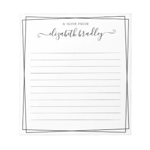 Monogramm-Signaturskript vom Schreibtisch des Notizblock