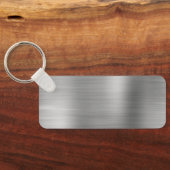 Monogramm-Silber-Foil-Rechteck Schlüsselanhänger (Rückseite)