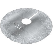Monogramm Silber Glitter Girly Glam Polyester Weihnachtsbaumdecke (Schrägansicht)