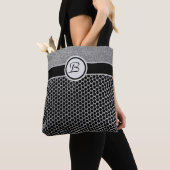 Monogramm Silber Glitter und schwarze modische Chi Tasche (Von Nahem)