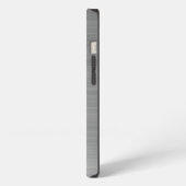 Monogramm Silber Grau Gebürstetes Metall iPhone Hülle (Linke Seite)