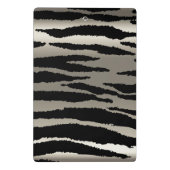 Monogramm-Silber und schwarze Zebrastreifen Mini Klemmbrett (Rückseite)