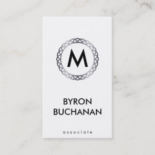 Monogramm   Silber Visitenkarte