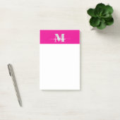 Monogramm Silber weiß rosa Farbe Persönlich Post-it Klebezettel (Büro)