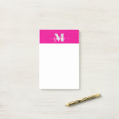 Monogramm Silber weiß rosa Farbe Persönlich Post-it Klebezettel (Auf Schreibtisch)