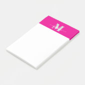 Monogramm Silber weiß rosa Farbe Persönlich Post-it Klebezettel (angewinkelt)