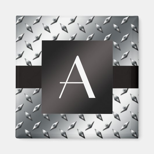 Monogramm-Silberblech Magnet (Vorne)