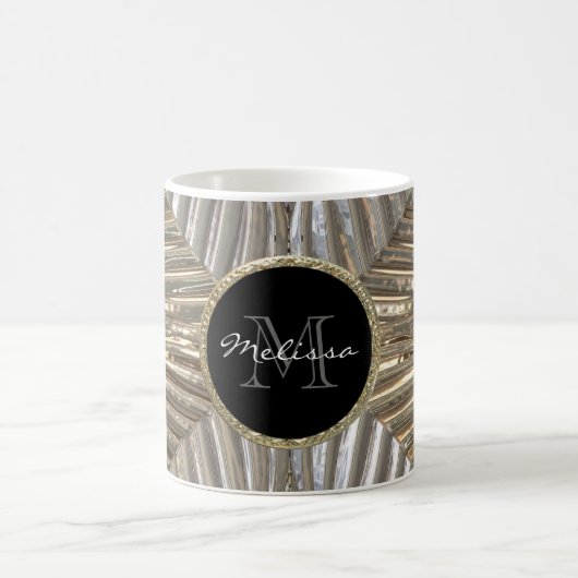 Monogramm-silbernes zuerstgoldmetallischer kaffeetasse (Mittel)