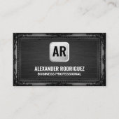 Monogramm Silver Backing | Schwarzer Rahmen aus de Visitenkarte (Vorderseite)