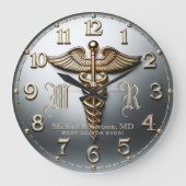Monogramm Silver Doctor Medizinische Klinik Uhr (Vorderseite)