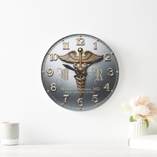 Monogramm Silver Doctor Medizinische Klinik Uhr (Zuhause)
