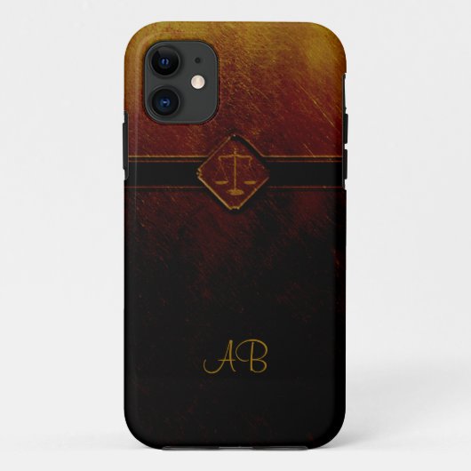 Monogramm-Skalen von Gerechtigkeit Case-Mate iPhone Hülle (Rückseite)