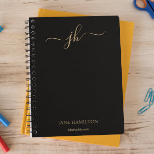 Monogramm-Skizzenbuch mit Namen Notizblock