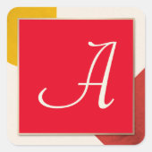 Monogramm-Skript A Quadratischer Aufkleber (Vorderseite)