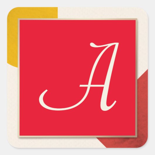 Monogramm-Skript A Quadratischer Aufkleber (Vorderseite)
