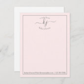 Monogramm-Skript aus dem Schreibtisch der Note Car Dankeskarte (Vorne/Hinten)