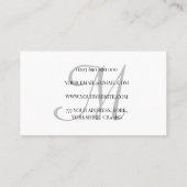 Monogramm-Skript aus Holz Visitenkarte (Rückseite)