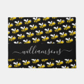 Monogramm-Skript der Familie der schwarzen Hummeln Fußmatte (Vorderseite)