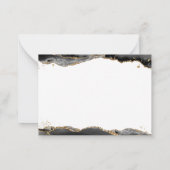 Monogramm-Skript für den Black Agate Geode Gold Gl Mitteilungskarte (Rückseite)