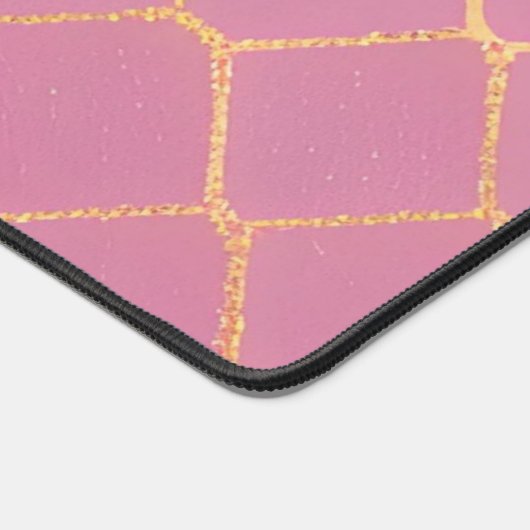 Monogramm-Skript für den Gold- und Rosa-Glitzer Schreibtischunterlage (Ecke)