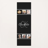 Monogramm-Skript für die Schwarz-weiße Foto-Collag Yogamatte (Vorderseite)