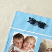 Monogramm-Skript für hellblaues Foto Strandtuch (Beispiel)