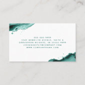 Monogramm-Skript für Türkis-Agate-Glitzer Visitenkarte (Rückseite)