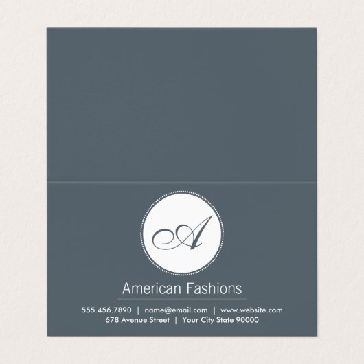 Monogramm | Skript Visitenkarten (Außenseite Aufgefaltet)