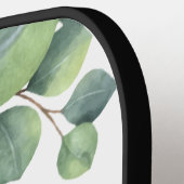 Monogramm Skriptname Eukalyptus Greenery Lila Pickleball Schläger (Linke Seite)