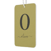 Monogramm Skriptname Personalisiert Gold und Schwa Autolufterfrischer (Links)