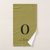 Monogramm Skriptname Personalisiert Gold und Schwa Badhandtuch Set (Handtuch)